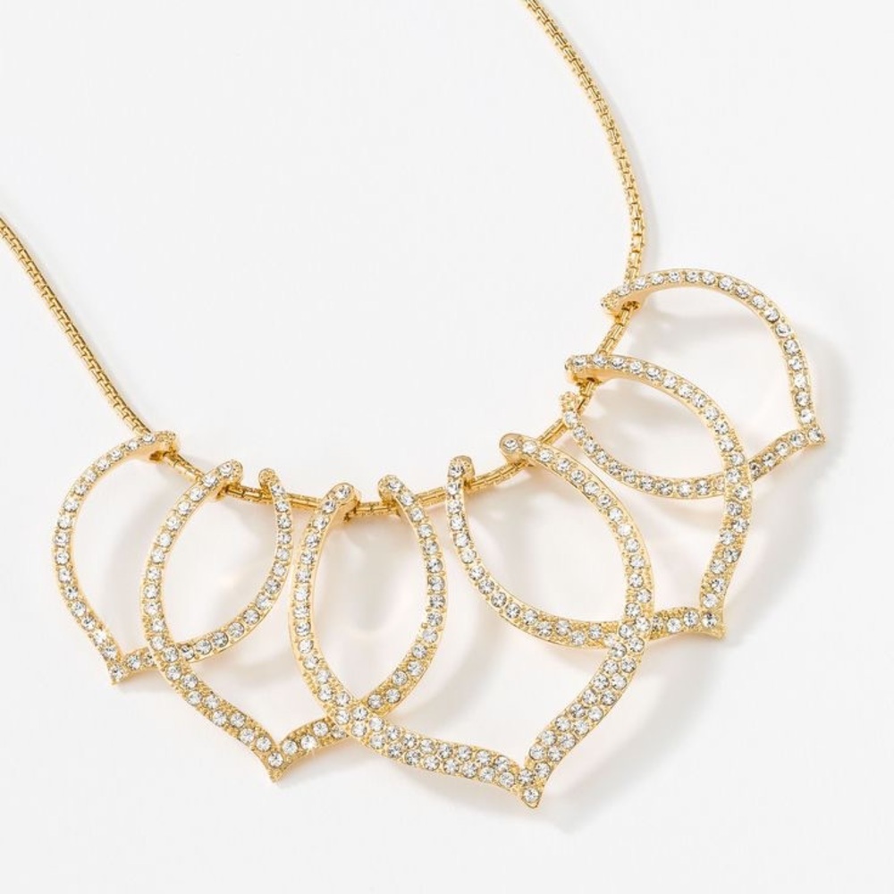 Touchstone Crystal Gold Necklace with Teardrop Design